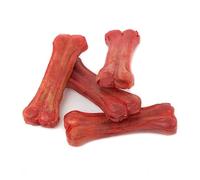 Croci King Bone - Hueso para Perros con Sabor a Tocino, Aperitivo masticable de Piel de Vaca Natural, Palillos para Limpieza Dental, 10 cm, 4 Unidades