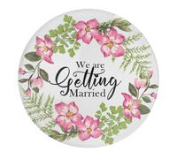 4 imanes de cristal fuertes para nevera, con texto en inglés "We Are Getting Married", hermosos imanes redondos para decoración de oficina, escuela, hogar, 4 unidades