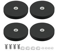 4 imanes de neodimio de goma de 43 mm de diámetro con rosca exterior M6, 10 kg de fuerza adhesiva, sistemas magnéticos con cubierta de goma
