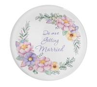 4 imanes decorativos de cristal fuertes para nevera, con texto en inglés "We Are Getting Married", coronas de temporada, imanes redondos de oficina para decoración del hogar y cocina