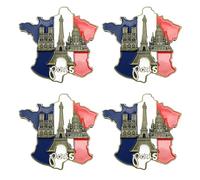 4 imanes para nevera, mapa de Francia, imanes de resina para nevera, catedral NotreDame de París, juego de torre Eiffel, recuerdo turístico de Europa