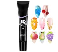 4-in-1 5D Sculpting Gel for Nails Leave-in Manicure Art Extension Glue | Versatile tacky-free dimensional paste engineered for carving textured patterns securing charms and building strong nail