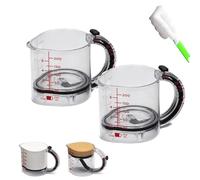 4-in-1 Adjustable Measuring Cup, All-in-1 Adjustable Measuring Cup, for Honey Peanut Butter, Space Base, Space-Saving Easy to Clean, Can Be Raised to Create Four Different Measurements (2pcs)