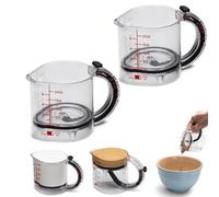 4-in-1 Adjustable Measuring Cup,All-in-1 Adjustable Measuring Cup with Scraper-Style Seal Base,Space-Saving Easy to Clean No Waste Design for Cooking & Baking Liquids and Dry Ingredients (2Pcs)