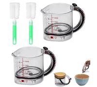 4-in-1 Adjustable Measuring Cup, Multi-Functional Measuring Cup, with Adjustable Base & Scraper-Style Seal Base, Space-Saving Easy to Clean, Multi Measurings Cube Cups for Cooking and Baking (2pcs)