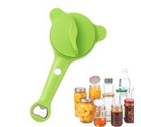 4-in-1 Adjustable Stainless Steel Jar Opener, Effortless Lid Remover for Seniors & Weak Hands, Multi-Functional Kitchen Helper for Jars & Bottles (Green)