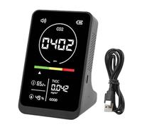 4 in 1 Air Quality Detector CO2 TVOC Temperature Humidity Tester with Sound Reminder for Home Greenhouse Car High Precise NDIR Sensor 2500mAh Rechargeable Battery Type C Charging