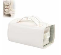 4 In 1 Detachable Large Capacity Makeup Bag, Hanging Roll-Up Makeup Bag Large Capacity Travel Wash Bag, Leather Waterproof Cosmetic Bag (White)