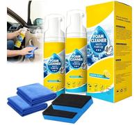 4-in-1 Foam Cleaner All Purpose, Car Interior Cleaner & Protectant, Professional Foam Multi Purpose for Leather Plastic & Fabric Car Kitchen Bathroom & Sofa, Non-Greasy Finish (2)