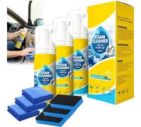 4-in-1 Foam Cleaner All Purpose, Car Interior Cleaner & Protectant, Professional Foam Multi Purpose for Leather Plastic & Fabric Car Kitchen Bathroom & Sofa, Non-Greasy Finish (3)