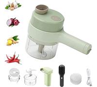 4 in 1 Handheld Electric Vegetable Cutter Set, Electric Garlic Chopper, Mini Food Electric Chopper, Wireless Garlic Mud Masher Garlic Chopper Cutting for Garlic Pepper Chili Onion