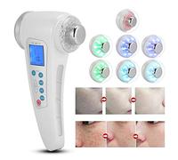 4 IN 1 instrumento de la belleza 1MHZ Ultrasonido + 3MHZ ultrasónico + galvánico Ion + Led de Fotones rejuvenecimiento de la piel facial Massager