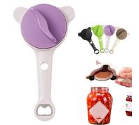 4-In-1 Jar Opener for Weak Hands, Adjustable Ergonomic Jar Openers for Seniors, Fit 1-3.5" Bottle Opener Gripper for Arthritic Hands for Jars Cans Wine Bottles, Home Kitchen Helper (Purple)