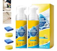 4-in-1 - Limpiador de espuma multienzima, limpiador de espuma multienzimas con paño y esponja, espuma limpiadora sin enjuague para limpieza profunda, interior del coche, tablero de instrumentos y