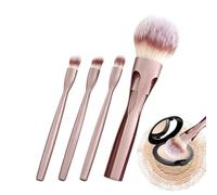 4-in-1 Makeup Brushes, Magnetic Portable Makeup Set, Synthetic Professional Brush Tools with Compact Case, Face Powder Blush Eyeshadow Blending Brushes for Women Home Travel Office Outdoor Party