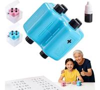 4-in-1 Math Practice Roller Stamp Set, Reusable Math Teacher Maths Roller Stamp,Magic Stamps Maths Rollers for Addition Subtraction Multiplication Division Within 100 (Blue)