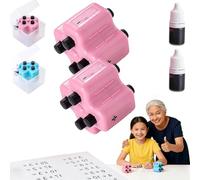 4-in-1 Math Practice Roller Stamp Set, Reusable Math Teacher Maths Roller Stamp,Magic Stamps Maths Rollers for Addition Subtraction Multiplication Division Within 100 (2Pcs* Pink)