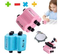 4 in 1 Math Roller Stamp Set - Addition Subtraction Multiplication Division Practice Tool, Upgraded Randomized Digital Roller Stamp, Reusable, for Preschool & Elementary Learning (Mix)