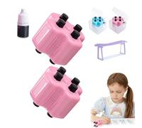 4 in 1 Maths Roller Stamp Set, Math Stamp Roller with Ink, Addition Subtraction Multiplication Division Practice Tool, Rollers Digital Teaching Stamps, Reusable Maths Educational Stamps (Pink*2)