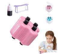 4 in 1 Maths Roller Stamp Set, Math Stamp Roller with Ink, Addition Subtraction Multiplication Division Practice Tool, Rollers Digital Teaching Stamps, Reusable Maths Educational Stamps (Pink)