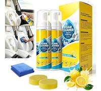 4-in-1 Multi-Enzyme Foam Cleaner 5oz, All-Purpose Deep Cleaning Spray for Car Interior, Kitchen Grease, Bathroom Tiles, Sofa Upholstery, Deep Cleaning Foam Spray with Lemon Fresh Scent (2PCS)