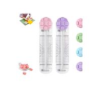 4-in-1 Multi-Function Paper Trimmer, Bidirectional Papers Cutter 4 in 1 Multi-Function with Straight, Wave, Creasing Blades, for Craft Paper, Photo, Label, for Daily & Office Use (Pink+Purple,2Pcs)