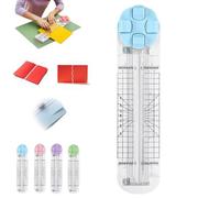 4-in-1 Multi-Function Paper Trimmer, Bidirectional Papers Cutter, Equipped with Straight, Wavy, Perforation and Crease Blade for Cutting A4/Photo/Card Postcards (Blue)