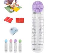 4-in-1 Multi-Function Paper Trimmer, Bidirectional Papers Cutter, Equipped with Straight, Wavy, Perforation and Crease Blade for Cutting A4/Photo/Card Postcards (Purple)