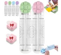 4-in-1 Multi-Function Paper Trimmer, Bidirectional Papers Cutter with 3 in 1 Corner Rounder, with Straight Wave Perforated Creasing Blades for Cutting A4 Photo Card Scrapbook (Pink+Green)