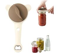 4 in 1 Multi-Purpose Jar Opener, Adjustable Three Claw Bottle Opener with Non Slip Teeth, for Seniors & Arthritis Sufferers, Fits Kitchen Jars, Bottles & Cans