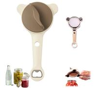 4 in 1 Multi-Purpose Jar Opener,Adjustable Three Claw Bottle Opener with Non Slip Teeth,Multi Size Jars Bottles Lid Tool for Home Kitchen Helper (Khaki)