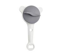 4-in-1 Multi-Purpose Jar Opener Easy Grip Lid Remover for Seniors Arthritis Sufferers, Manual Can and Bottle Opener with Stainless Steel Non-Slip Teeth, Kitchen Essential Tool (Gray)