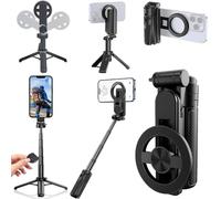 4-in-1 Multifunctional 360° Rotation Magnetic Selfie Stick, 2025 New Mini Selfie Stick Tripod with Wireless Remote Control, Portable Extendable Phone Travel Stand, Fit All 4.7" to 7" Phones (1PC)