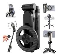 4-in-1 Multifunctional 360° Rotation Magnetic Selfie Stick - 360° Rotation Phone Tripod W/Wireless Detachable Remote Control,Portable Extendable Detachable Pocket Selfie Stick for iPhone/Android (1)