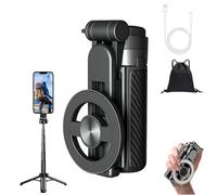 4-in-1 Multifunctional 360° Rotation Magnetic Selfie Stick, 360° Rotation Phone Tripod with Wireless Remote, Portable Extendable mag Tripod, for iPhone & Android