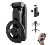 4-In-1 Multifunctional 360° Rotation Magnetic Selfie Stick, Multifunctional Magnetic Selfie Stick, with Remote Control, Portable Extendable mag Tripod for Travel Vlog (Black)