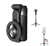 4-in-1 Multifunctional 360°Rotation Magnetic Selfie Stick,Portable Retractable Phone Stand,Equipped with Wireless Remote Control and Can be Connected to Bluetooth for Easy Shooting