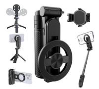 4-in-1 Multifunctional 360° Rotation Magnetic Selfie Stick with Wireless Bluetooth Control,Portable Extendable Phone Tripod,for Travel & Live Streaming (1Pcs)