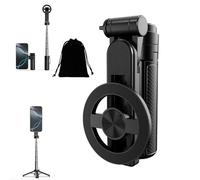4-in-1 Multifunctional 360° Rotation Selfie Stick with Wireless Detachable Remote Control, 2025 New 4-in-1 Multifunctional Magnetic Selfie Stick, 360 Rotation, for Photograph, Live Streaming (Black)