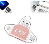 4 in 1 Multifunctional Card Reader, MultiPort 4 In1 Universal SD TF Card Reader, Multi-Port 4 In1 Universal SD TF Card Reader, 4 in 1 Multifunctional SD Card Reader (Pink)