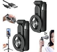4-in-1 Multifunctional Magnetic Selfie Stick Universal 360° Rotation Phone Tripod with Remote Control, Portable Extendable mag Tripod for Travel Vlog (2PCS)