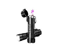 4 in 1 Outdoor LED Flashlight, Flashlights LED High Lumens Rechargeable, Super Brillante Linternas con 2 Modos de Luz, Flashlight de Mano Impermeable Enfoque Ajustable para Camping, Senderismo