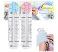 4 in 1 Paper Cutter Duomiluo, 4-in-1 Multi-Function Paper Trimmer, 4 Style Multi-Function Trimmer with Straight, Wavy, Perforation and Crease Blade, for Cutting Paper,Coupons (blue+pink)