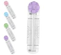 4 in 1 Paper Cutter, Duomiluo 4-in-1 Multi-function Paper Trimmer, with Straight, Wave, Creasing Blades for Craft Paper, Label, Cardstock, Postcard, Photo (Purple)