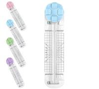 4 in 1 Paper Cutter, Duomiluo 4-in-1 Multi-function Paper Trimmer, with Straight, Wave, Creasing Blades for Craft Paper, Label, Cardstock, Postcard, Photo (Blue)