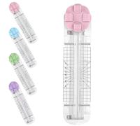 4 in 1 Paper Cutter, Duomiluo 4-in-1 Multi-function Paper Trimmer, with Straight, Wave, Creasing Blades for Craft Paper, Label, Cardstock, Postcard, Photo (Pink)