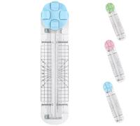 4 In 1 Paper Cutter, Paper Cutter for Classroom, 4 In 1 Multi-Function Scrapbooking Tool with Straight Wave Creasing Blades Cutting Cardstock Coupons Labels Photos (Blue)