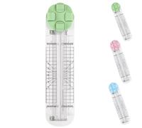 4 In 1 Paper Cutter, Paper Cutter for Classroom, 4 In 1 Multi-Function Scrapbooking Tool with Straight Wave Creasing Blades Cutting Cardstock Coupons Labels Photos (Green)