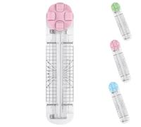 4 In 1 Paper Cutter, Paper Cutter for Classroom, 4 In 1 Multi-Function Scrapbooking Tool with Straight Wave Creasing Blades Cutting Cardstock Coupons Labels Photos (Pink)