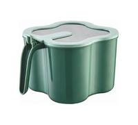 4 in 1 Plastic Salt Pepper Shaker Jars,Clear 4 Grids Spice Dispenser with Lid for Travel Home Kitchen Cooking BBQ (Flower Green)